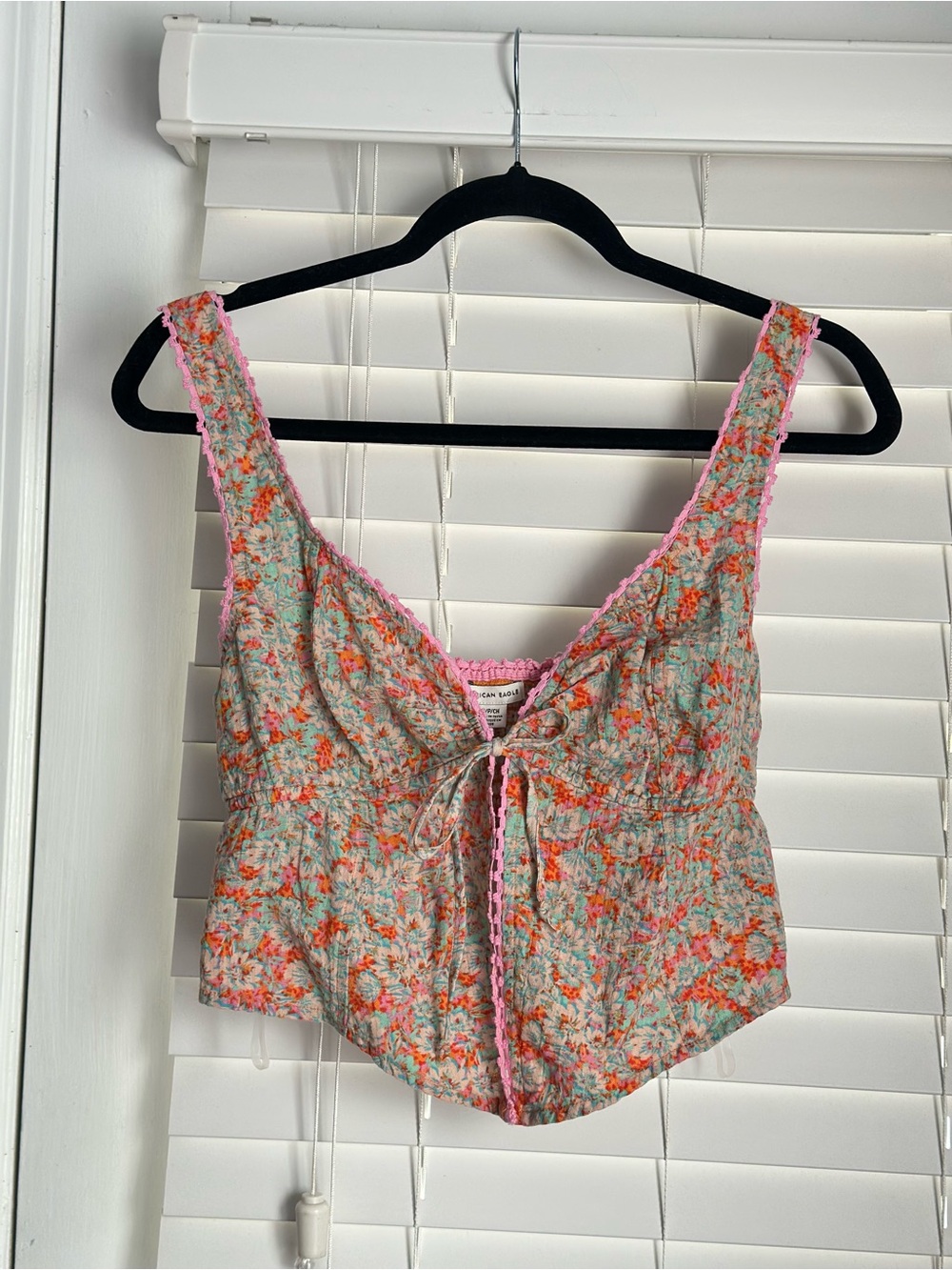 American Eagle Outfitters Floral Tie-Front Camisole